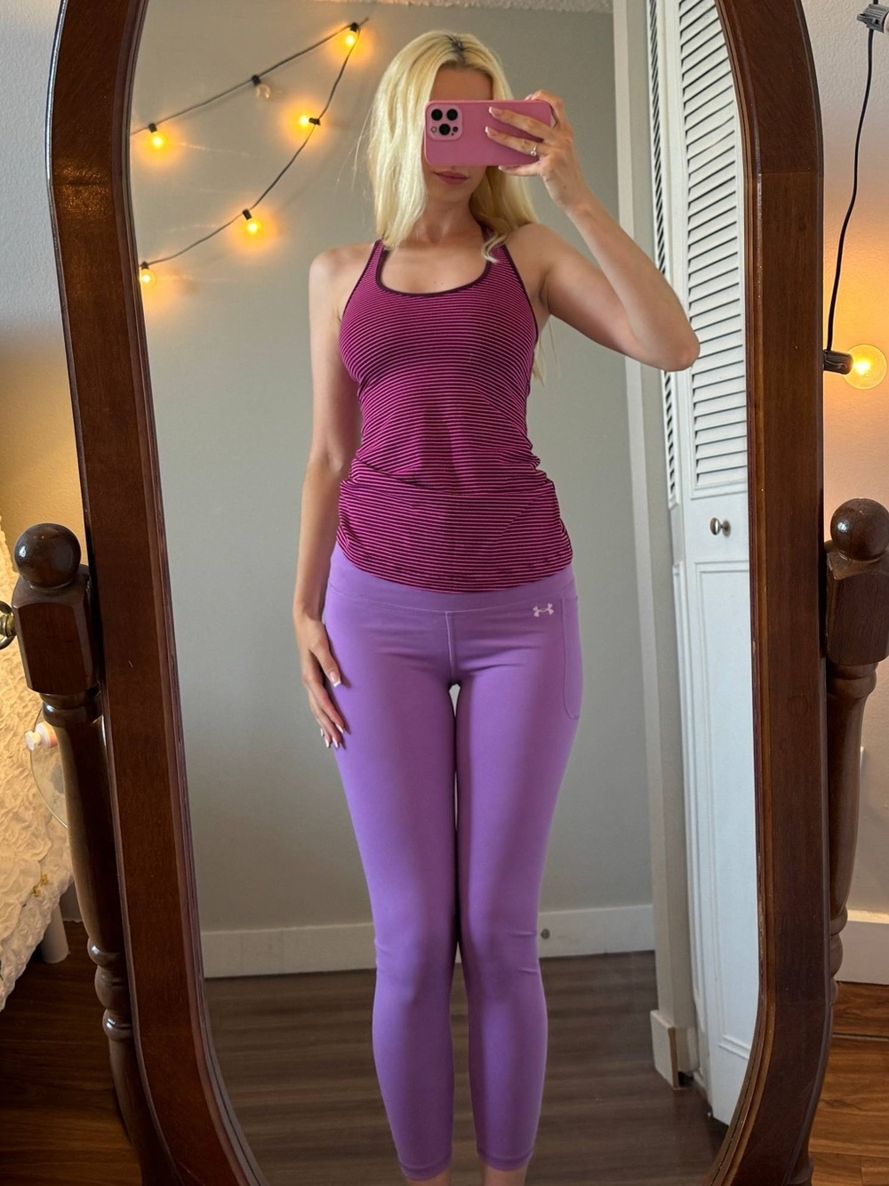 Under Armour Purple Leggings - Women's Athletic Crop Leggings